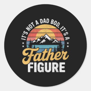 Pegatina Redonda Retro No Es Un Bod De Papá Es Un Padre Figura Padr