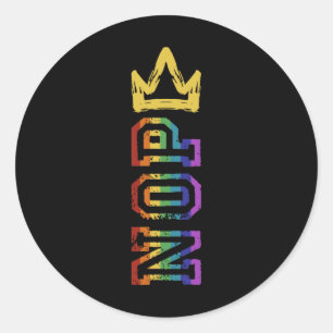 Pegatina Redonda Retro No Reyes No Protesta Camisa De Rótulo Para H