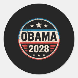 Pegatina Redonda Retro Obama vintage para el presidente 2028 Tee