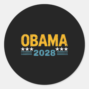 Pegatina Redonda Retro Obama vintage para las mujeres del president