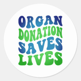 Pegatina Redonda Retro Organ Donation Saves Lives Sticker