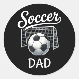 Pegatina Redonda Retro Papá Fútbol Familia Deportiva Día de Juego
