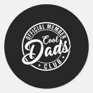 Pegatina Redonda Retro Papa Padres Día Hombres Miembro Oficial Guay