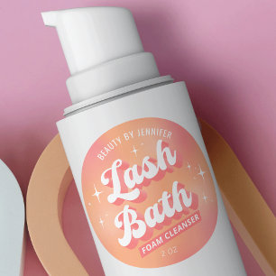 Pegatina Redonda Retro Peach Modern Lash Espuma Limpieza