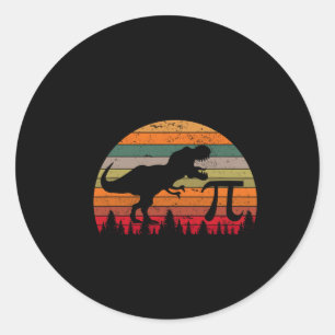 Pegatina Redonda Retro Pi Day 3.14 Dinosaurio Funny Pi Day Math Tod