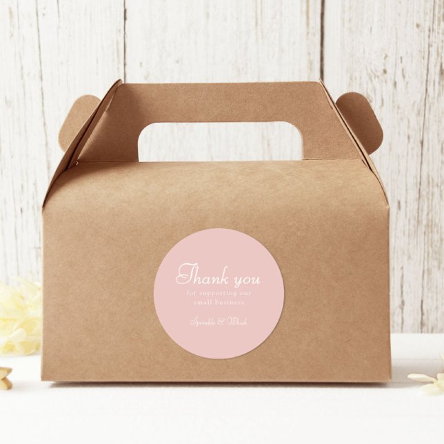 Pegatina Redonda Retro Pink And White Thank You Bakery (Subido por el creador)