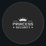 Pegatina Redonda Retro Princess Security Boys Brother Birthday Dad<br><div class="desc">Niños de Seguridad de Princesa Retro Hermano Cumpleaños y Mamá</div>