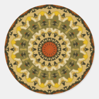 Pegatina Redonda Retro Robot se dirige al Kaleidoscopio