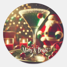 Retro Santa de Navidad de los 50 Martini Verde