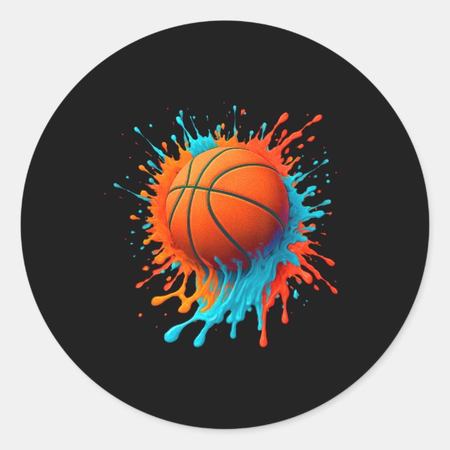 Pegatina Redonda Retro Sketll Players Lovers Sports Team Boys Kids  (Anverso)