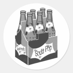 Pegatina Redonda Retro Soda Pop