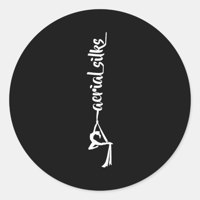 Pegatina Redonda Retro Srt Aerial Silks Quote Funny Basic  (Anverso)