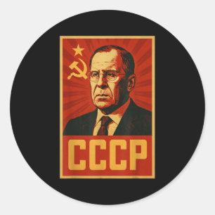 Pegatina Redonda Retro Sssr Lavrov de la Unión Soviética Vintage Cc