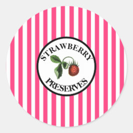Pegatina Redonda Retro Strawberry Jelly Bean