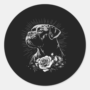 Pegatina Redonda Retro Tattoo Estilo Mastiff Perro Lover _1