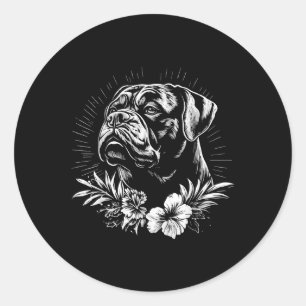 Pegatina Redonda Retro Tattoo Style Mastiff Dog Lover