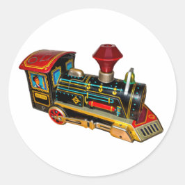 PEGATINA REDONDA RETRO TOY TRAIN T-SHIRT