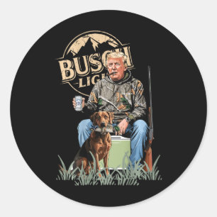 Pegatina Redonda Retro Trump Caza Cerveza Graciosa de Cerveza Bebie