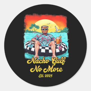 Pegatina Redonda Retro Trump Nacho Golfo No Más Golfo De Est 2025 T