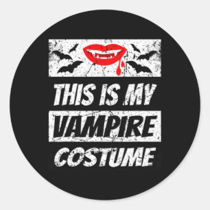 Pegatina Redonda Retro Vampiro traje Halloween Fácil Drac Halloween