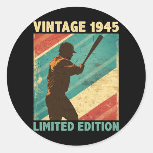 Pegatina Redonda Retro Vintage 1945 Baseball Lover Limited Edition