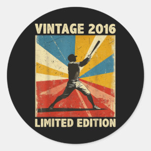 Pegatina Redonda Retro Vintage 2016 Baseball Lover Limited Edition