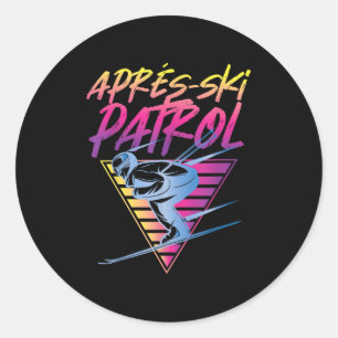Pegatina Redonda Retro Vintage 80 Apres Ski Patrol