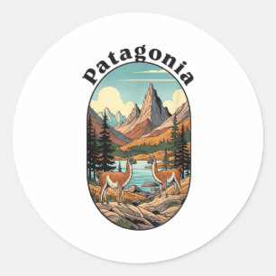 Pegatina Redonda Retro Vintage Patagonia al aire libre