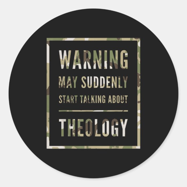 Pegatina Redonda Retro Warning May Suddenly Start Talking About Red (Anverso)