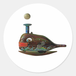PEGATINA REDONDA RETRO WHALE T-SHIRT