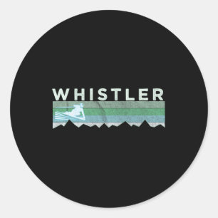 Pegatina Redonda Retro Whistler Bc Canadá Estresado Esquí