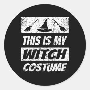 Pegatina Redonda Retro Witch Halloween Grupo Costume Spook