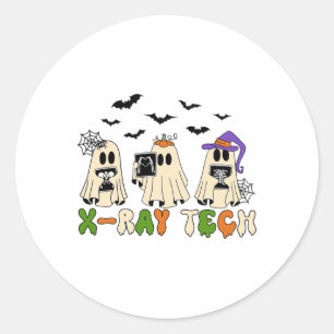 Pegatina Redonda Retro X-ray Tech Halloween Ghost Radiology Ghost R