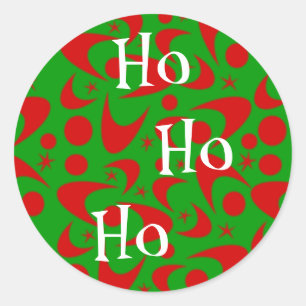Pegatina Redonda Retro Xmas Boomerangs