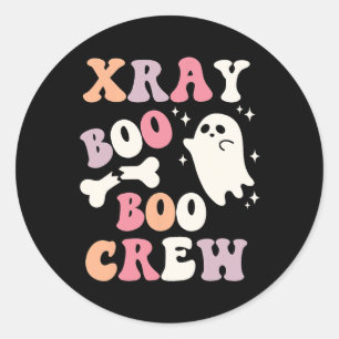 Pegatina Redonda Retro Xray Boo Boo Crew Ghost X ray Technician Hal