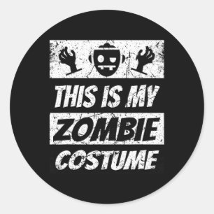 Pegatina Redonda Retro Zombies Halloween Niños Disfraces divertidos