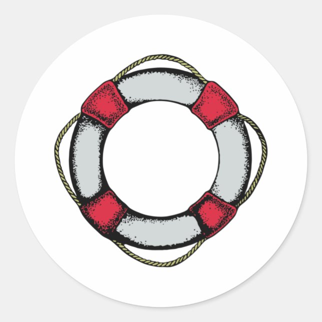 Pegatina Redonda rettungsring life saver (Anverso)