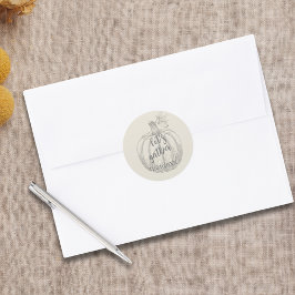 Pegatina Redonda Reunamos el elegante Día de Acción de Gracias de l