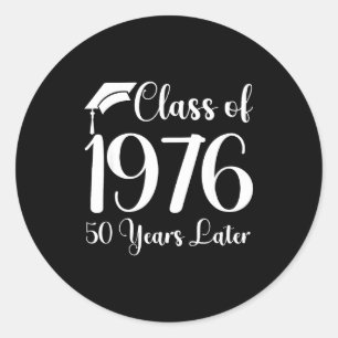 Pegatina Redonda Reunión de Clase 1976 50 Años Después