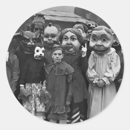 Pegatina Redonda Reunión en Halloween