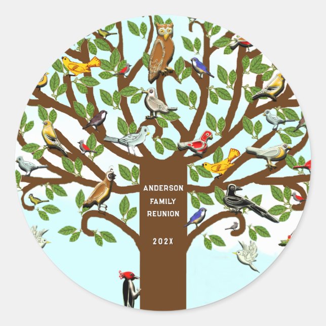 Pegatina Redonda Reunión familiar (Anverso)