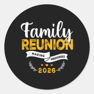 Pegatina Redonda Reunión Familiar 2026 Haciendo Coincidir la Reunió