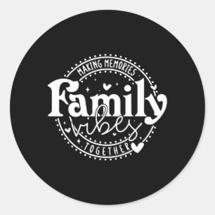 Pegatina Redonda Reunión Familiar Coincidencia Familia Vacaciones F