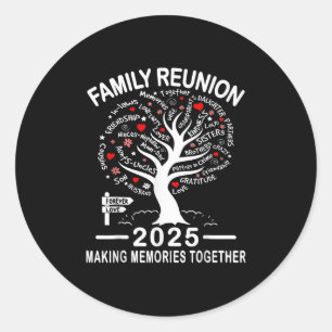 Pegatina Redonda Reunión familiar de 2025 para hacer coincidir los