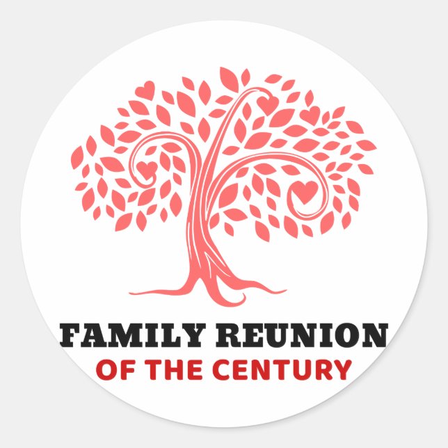 Pegatina Redonda Reunión Familiar Del Siglo (Anverso)