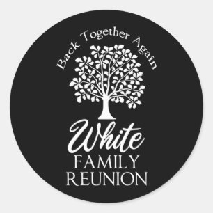 Pegatina Redonda Reunión Familiar White Unidos De Nuevo Para Todos