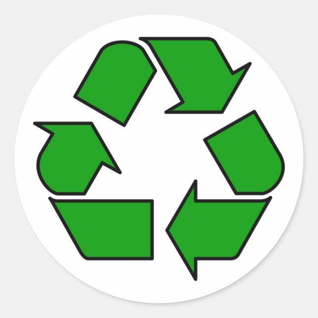 Pegatina Redonda Reutilización y reciclaje (Anverso)