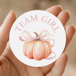 Pegatina Redonda Revelación de género de Chica del equipo de calaba