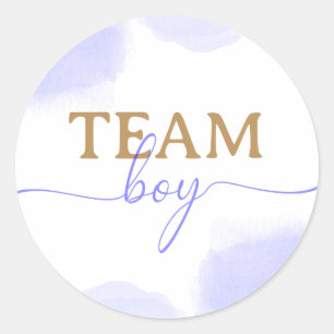 Pegatina Redonda Revelación de género de guiones de oro de color ro