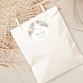 Pegatina Redonda Revelación de género de la Grasa Boho Pampas Graci